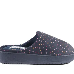 Cushioned Memory Foam Mule Slippers - Navy Multi