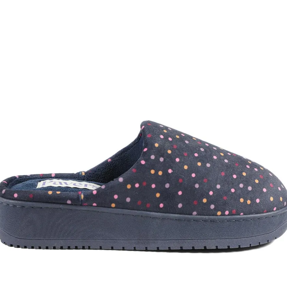 Cushioned Memory Foam Mule Slippers - Navy Multi