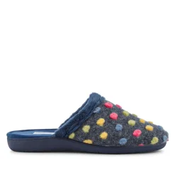 Cushioned Mule Slippers - Navy Multi