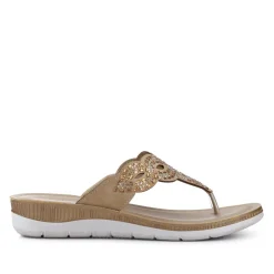 Cushioned Toe Post Sandals - Gold