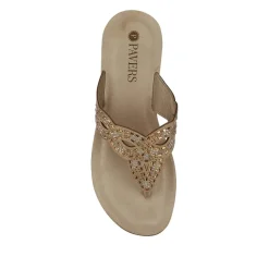 Cushioned Toe Post Sandals - Gold
