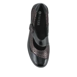 Cushioned Touch-Fastening Mary Janes - Black Multi