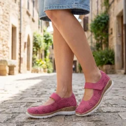 Cushioned Touch Fasten Mary Janes - Fuschia