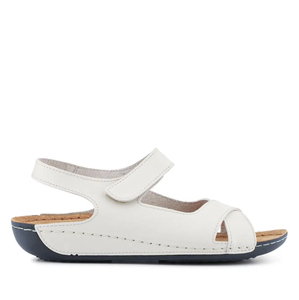 Cushioned Touch-Fasten Sandals - Beige