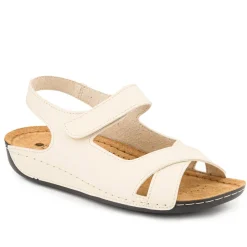 Cushioned Touch-Fasten Sandals - Beige