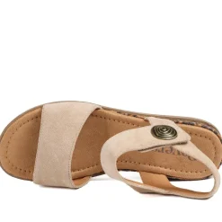 Cushioned Touch-Fasten Sandals - Beige