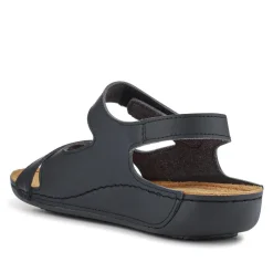 Cushioned Touch-Fasten Sandals - Black
