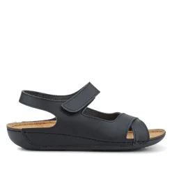 Cushioned Touch-Fasten Sandals - Black