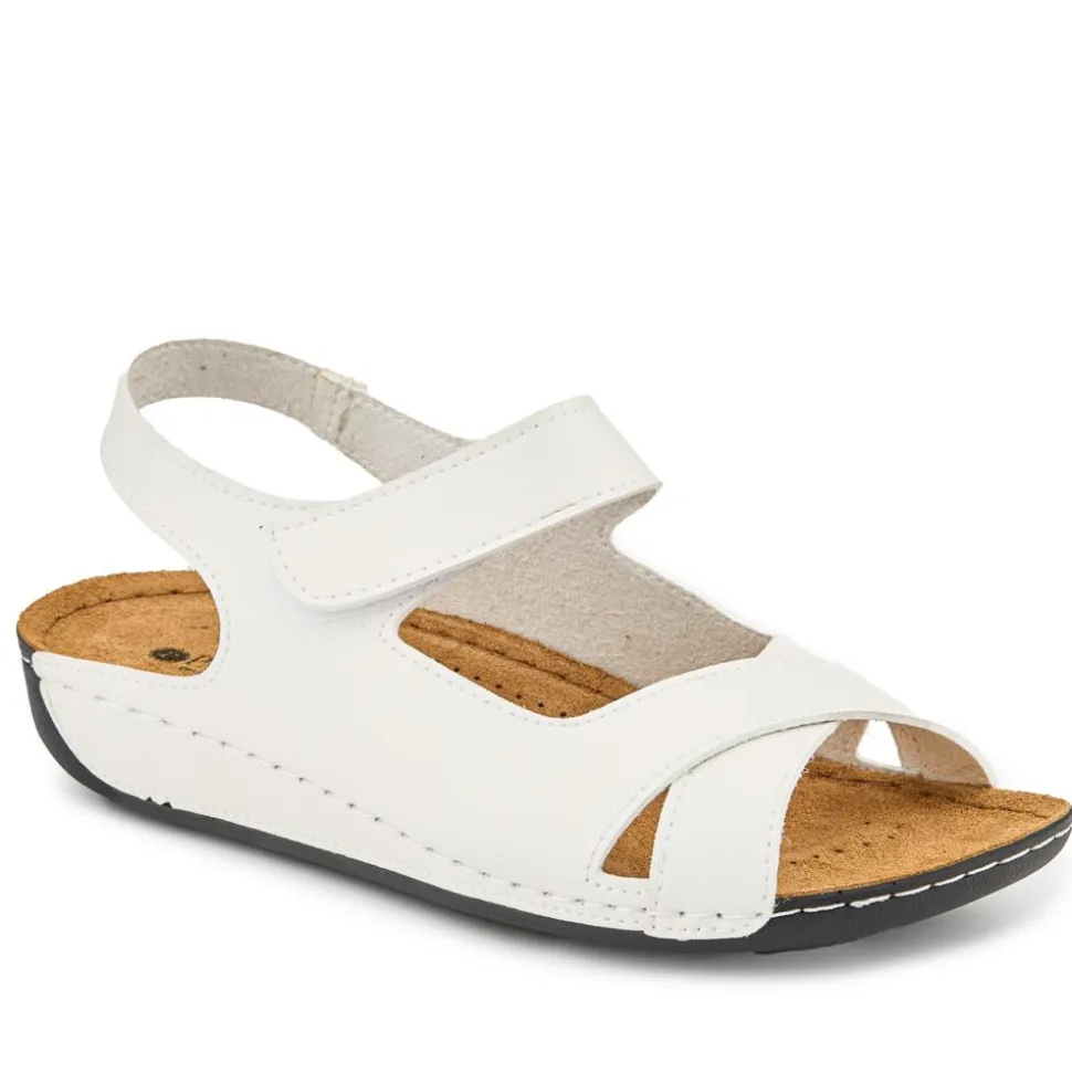 Cushioned Touch-Fasten Sandals - White