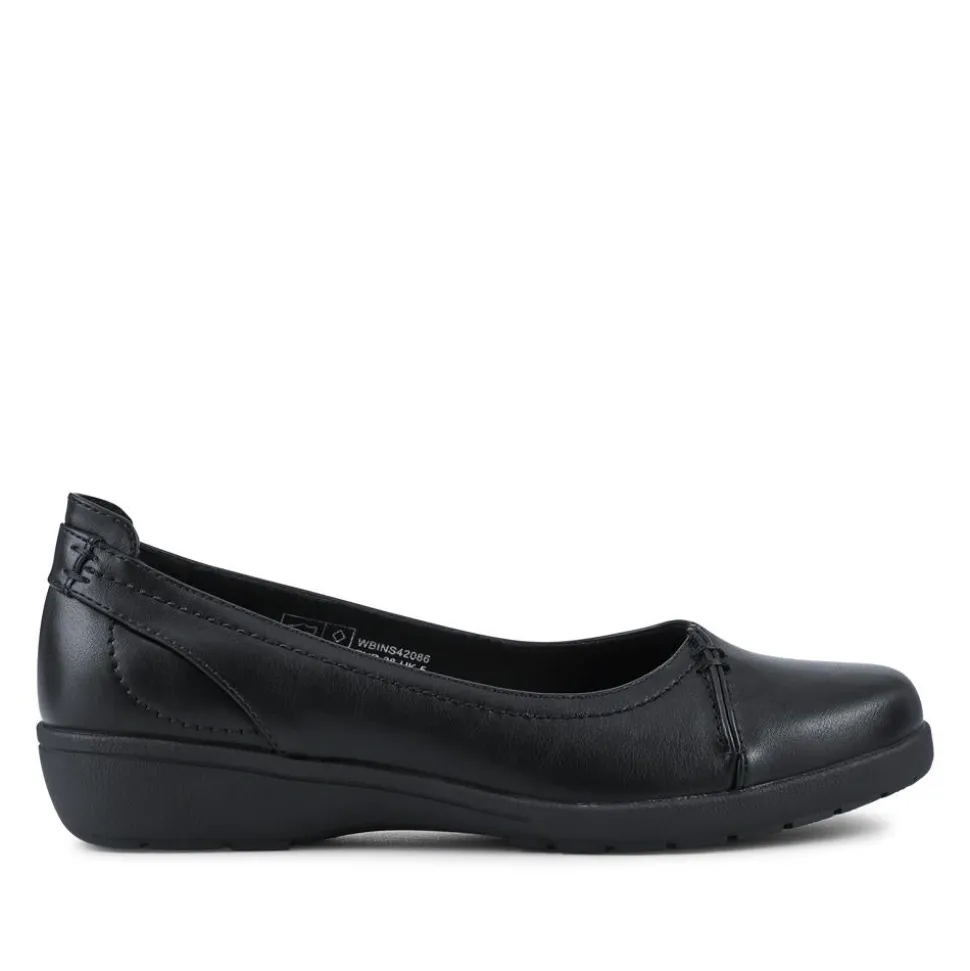 Cushioned Wedge Heel Courts - Black