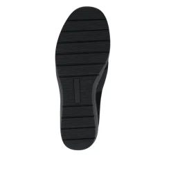 Cushioned Wedge Slip-On Shoes - Black
