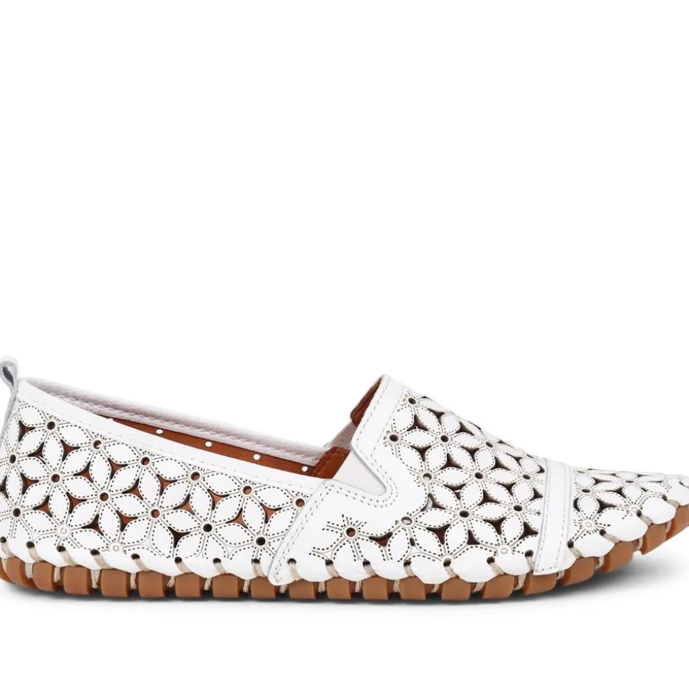 Cut-Out Leather Pumps - White
