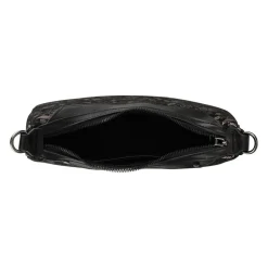 Daily Handbag With Detachable Straps - Black Floral