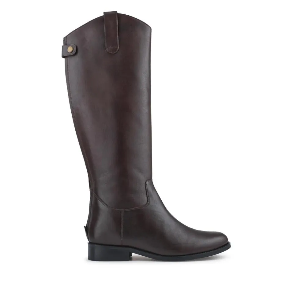 Daliah Leather Long Boots - Brown