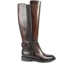Danica Leather Long Boots - Dark Brown Leather