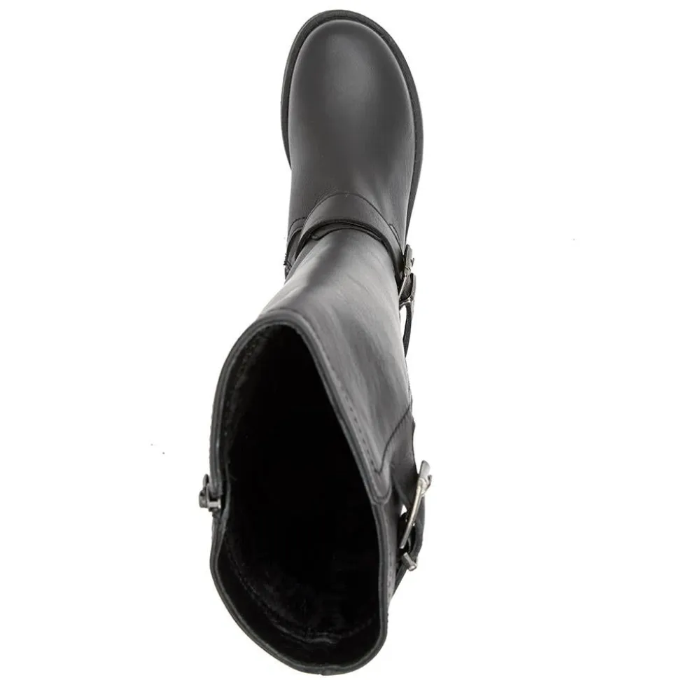 Darlene Leather Long Boots - Black