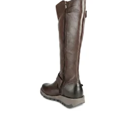 Darlene Leather Long Boots - Brown
