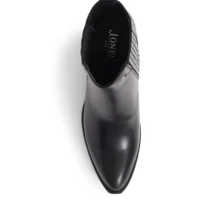 Delanna Leather Ankle Boots - Black