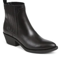Delanna Leather Ankle Boots - Black