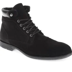 Docklands Leather Lace-Up Boots - Black Suede