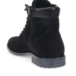 Docklands Leather Lace-Up Boots - Black Suede