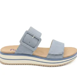 Dual Adjustable Comfort Wedge Sandals - Blue