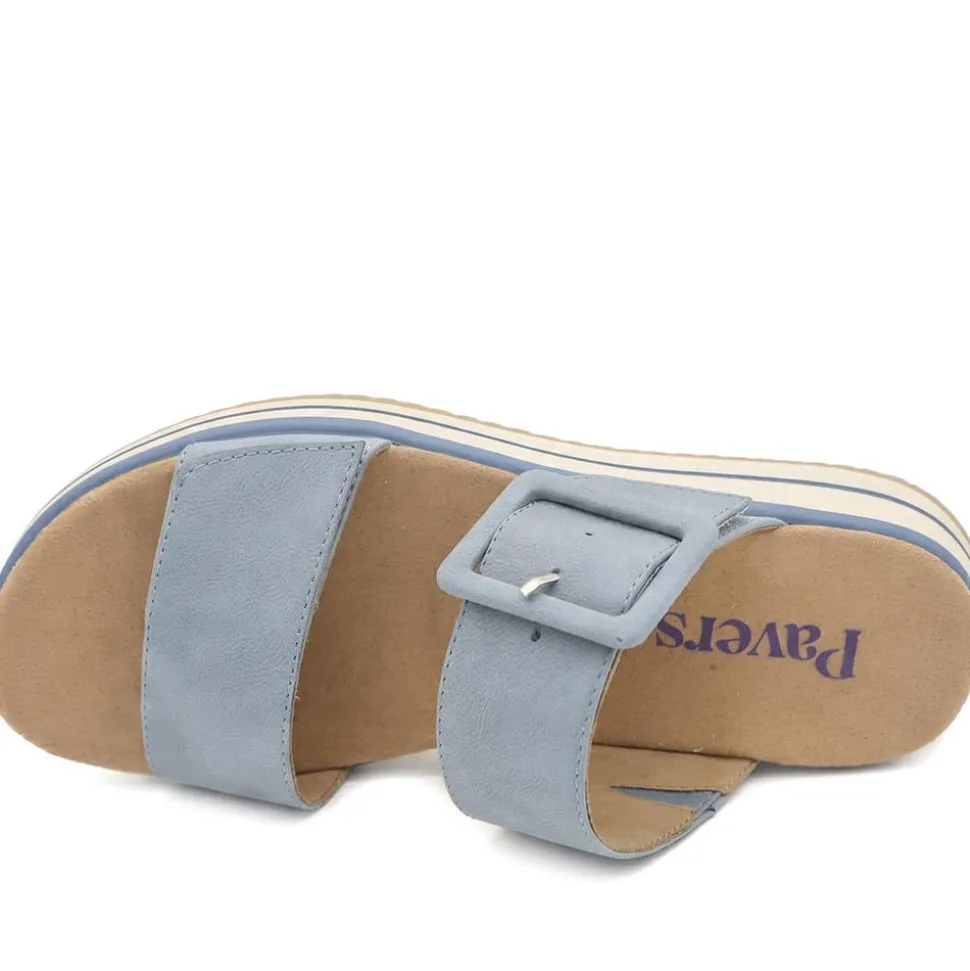 Dual Adjustable Comfort Wedge Sandals - Blue