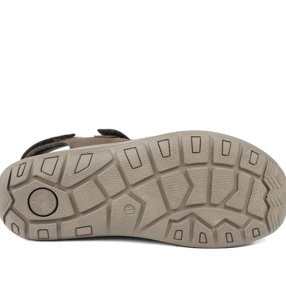 Dual Adjustable Fasten Leather Sandals - Brown