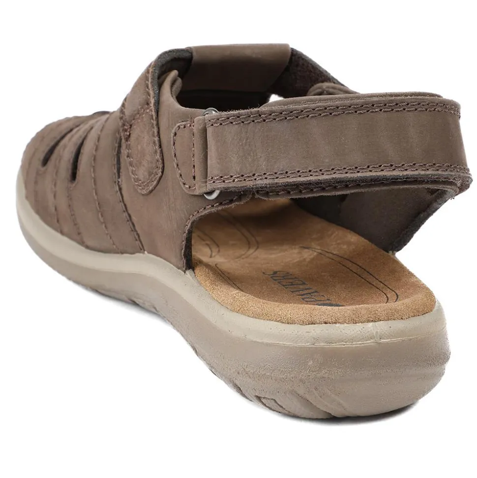 Dual Adjustable Fasten Leather Sandals - Brown