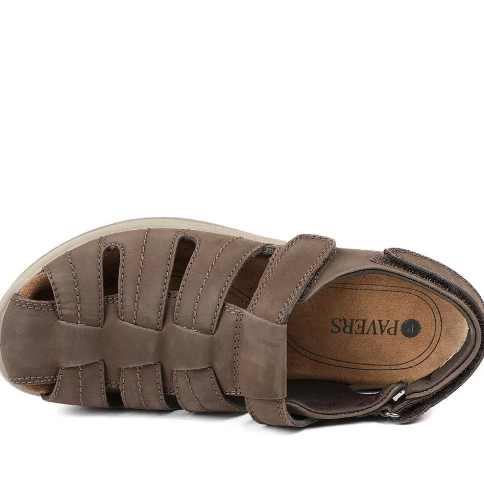 Dual Adjustable Fasten Leather Sandals - Brown