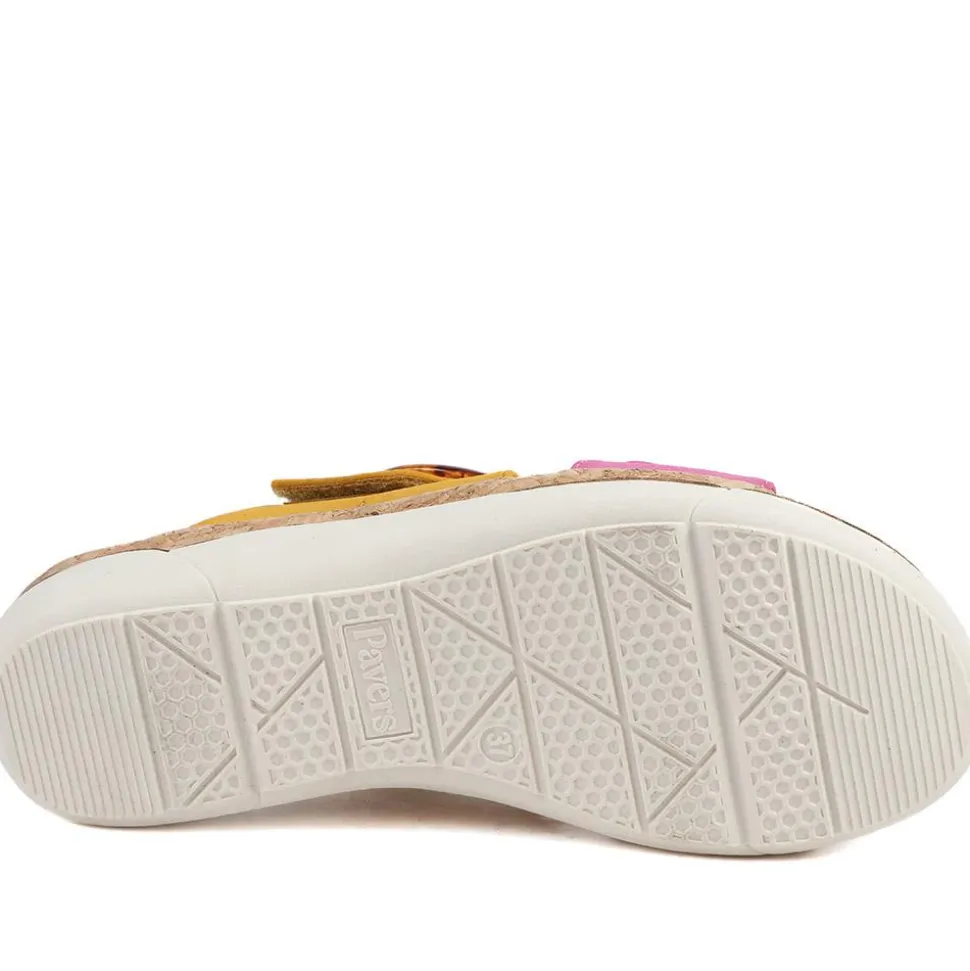 Dual Adjustable Fasten Mule Sandals - Mustard-Pink