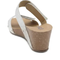 Dual Adjustable Fasten Wedge Sandals - Metallic
