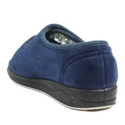 Dual Adjustable Fit Memory Foam Slippers - Navy