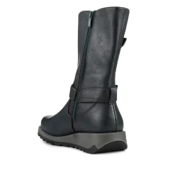 Dual Buckle Calf Length Boots - Teal