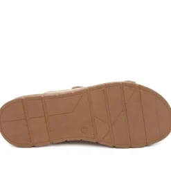 Dual Buckled Leather Chunky Mule Sandals - Beige