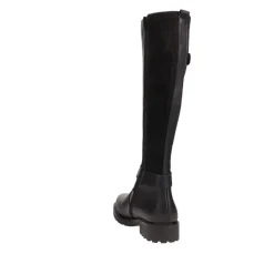 Dual-Buckle Long Boots - Black
