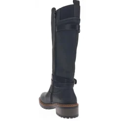Dual-Buckle Long Boots - Black