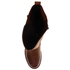 Dual-Buckle Long Boots - Brown