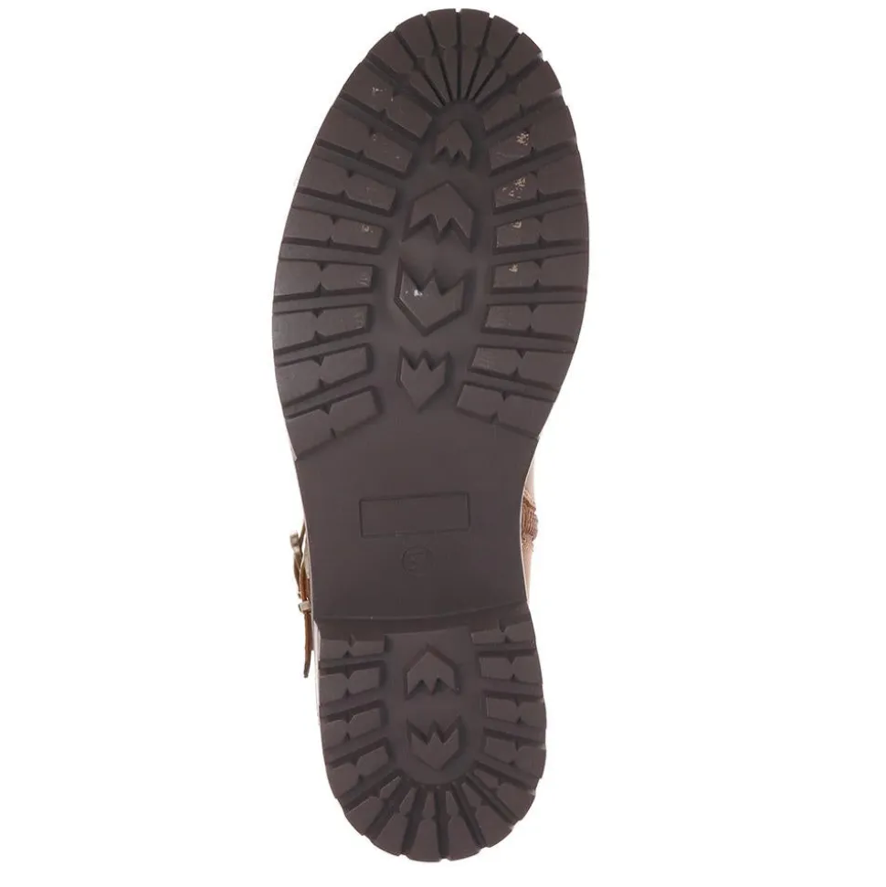 Dual-Buckle Long Boots - Brown