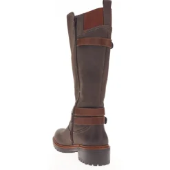 Dual-Buckle Long Boots - Khaki