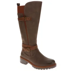 Dual-Buckle Long Boots - Khaki