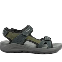 Dual Fasten Comfort Sandals - Navy Blue-Green