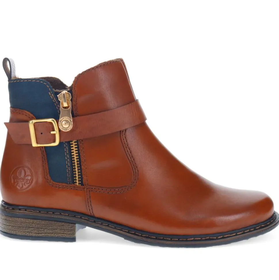 Dual-Fastening Ankle Boots - Tan