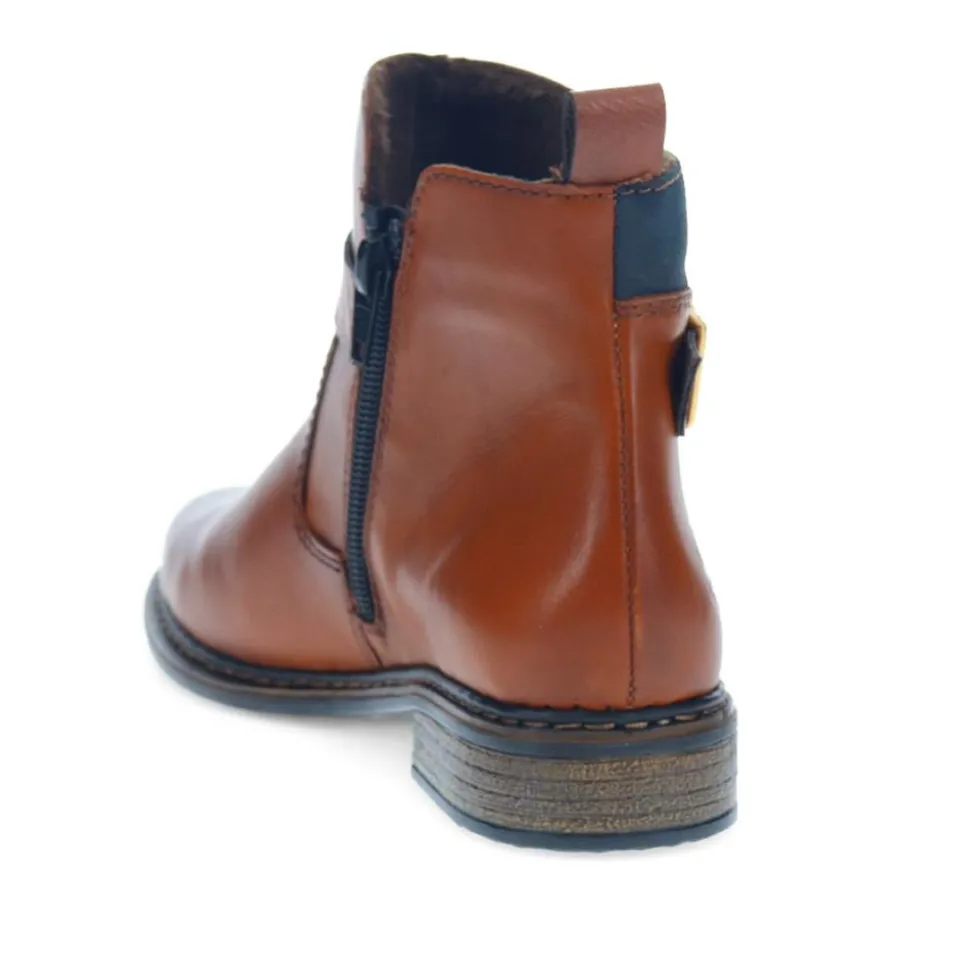 Dual-Fastening Ankle Boots - Tan