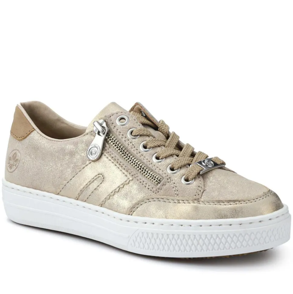 Dual-Fastening Memory Foam Trainers - Metallic