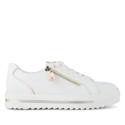 Dual-Fasten Platform Trainers - White