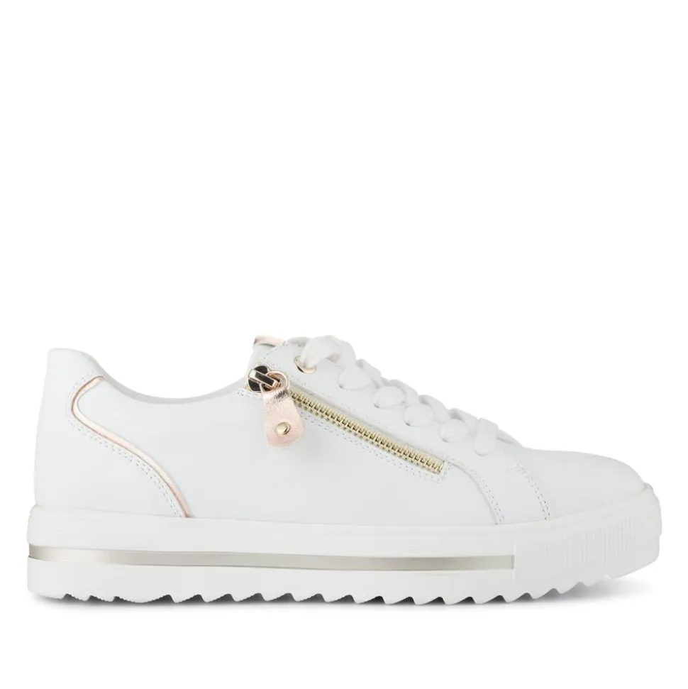 Dual-Fasten Platform Trainers - White