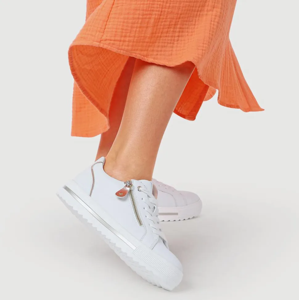 Dual-Fasten Platform Trainers - White