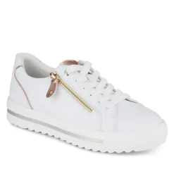 Dual-Fasten Platform Trainers - White