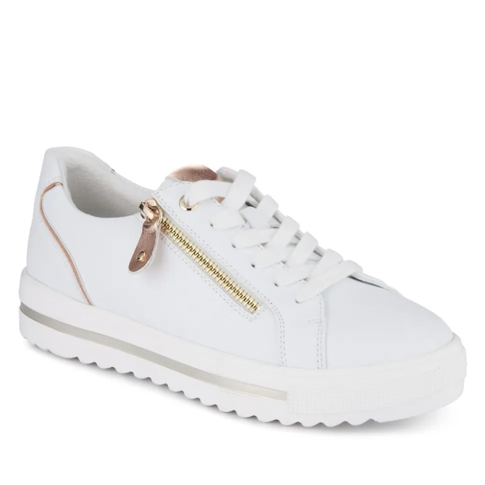 Dual-Fasten Platform Trainers - White